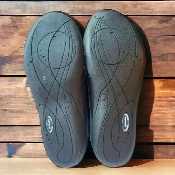 Dr.Scholl’s NEW No Tags black and animal print flats size 7.5W. Leather Upper - Picture 2 of 7